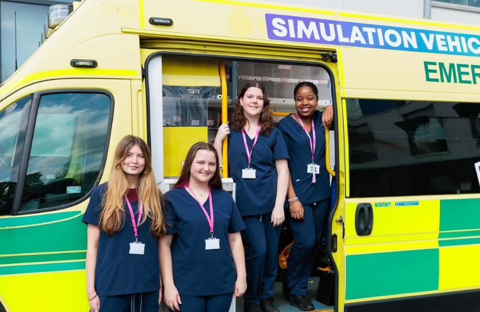 dartford college health social group photo ambulance 2026
